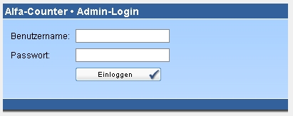 Loginmaske für den Adminbereich